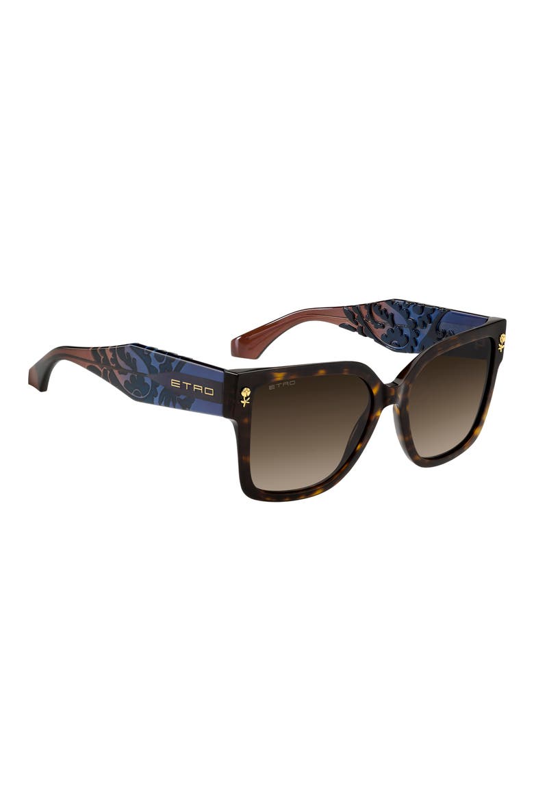57mm Square Sunglasses, Alternate, color, HAVANA/ BROWN SF