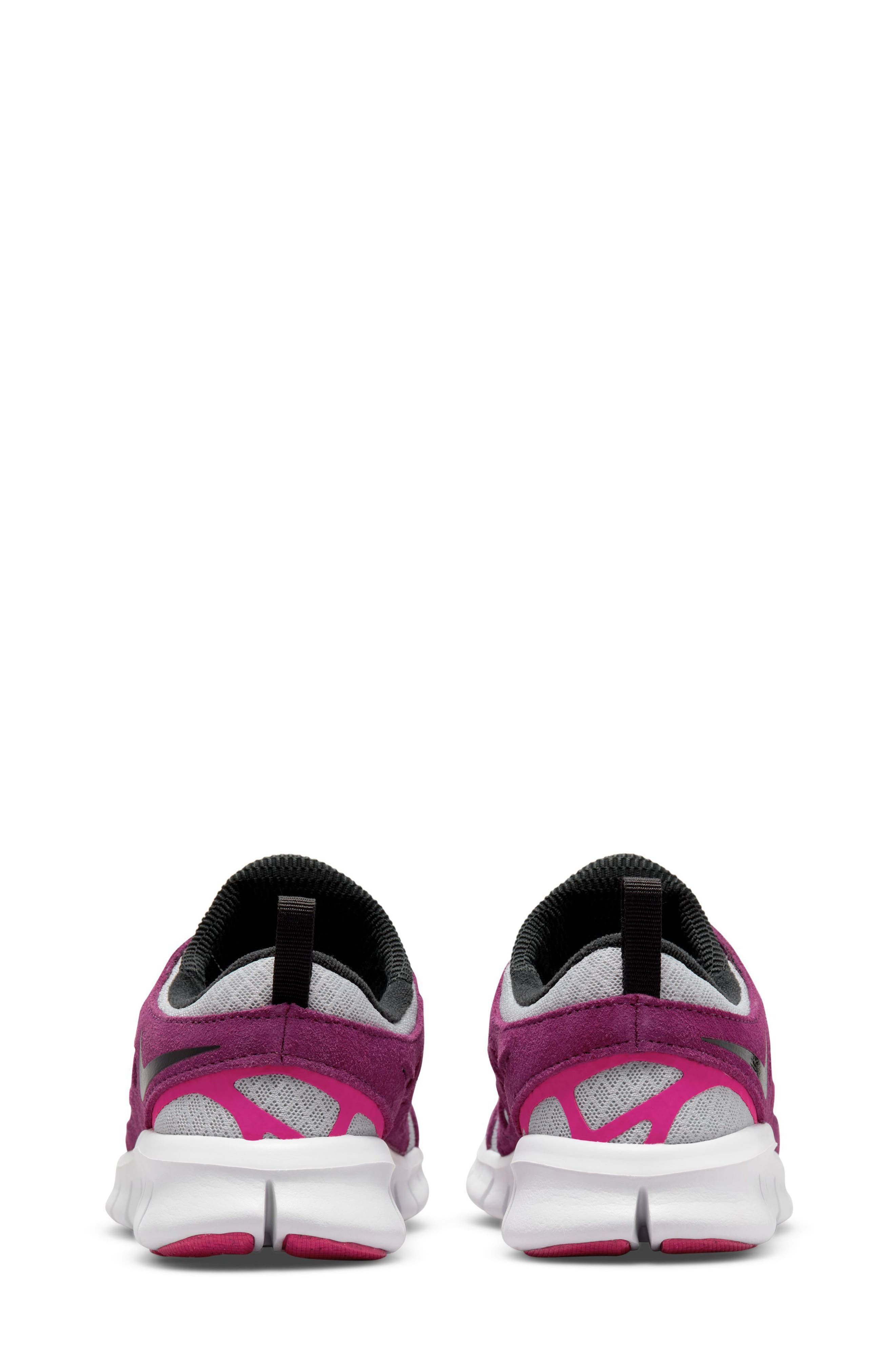 Kids' Free Run 2 Sneaker, Alternate, color, PLATINUM/ BLACK/ SANGRIA