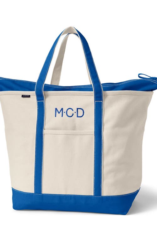 Lands' End Zip Top Canvas Tote Bag