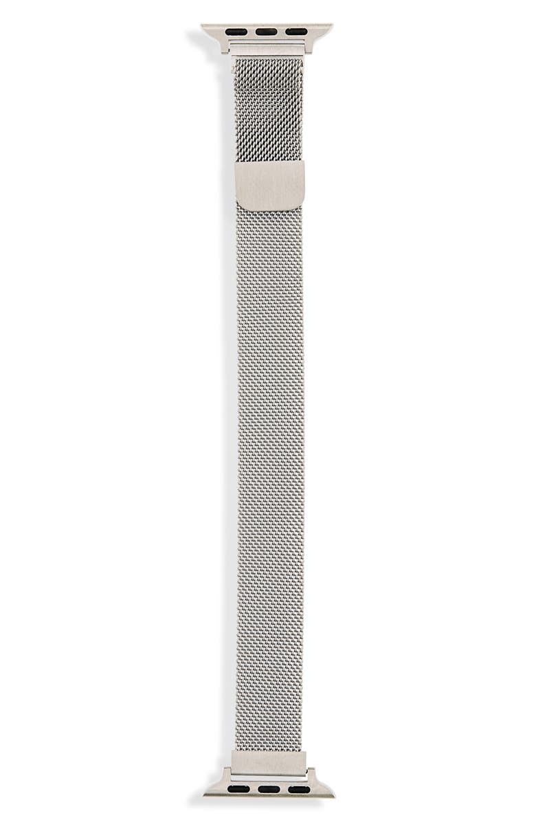 Posh Tech Skinny Stainless Steel Mesh Apple Watch Replacement Band - 38mm/40mm, Main, color,