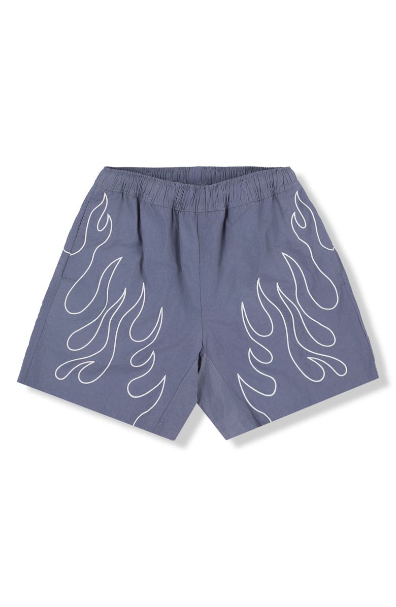 PLEASURES Fiery Nylon Running Shorts, Alternate, color, Grey