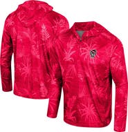 COLOSSEUM Men's Colosseum Red NC State Wolfpack Palms Printed Lightweight Quarter-Zip Hooded Top
