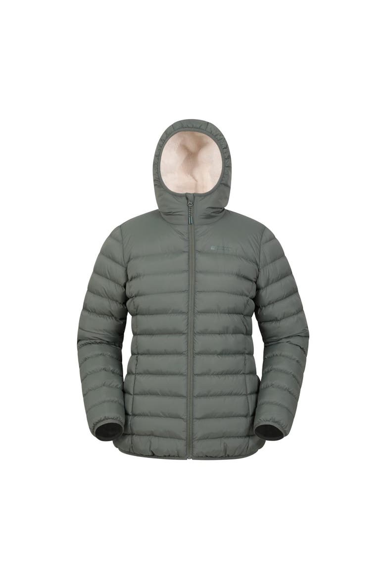 Faux Fur Lined Padded Jacket, Main, color, Khaki Green