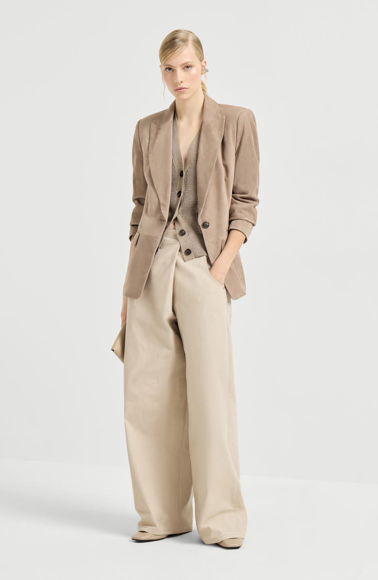 Brunello Cucinelli Sparkling cotton cardigan, Alternate, color, Walnut