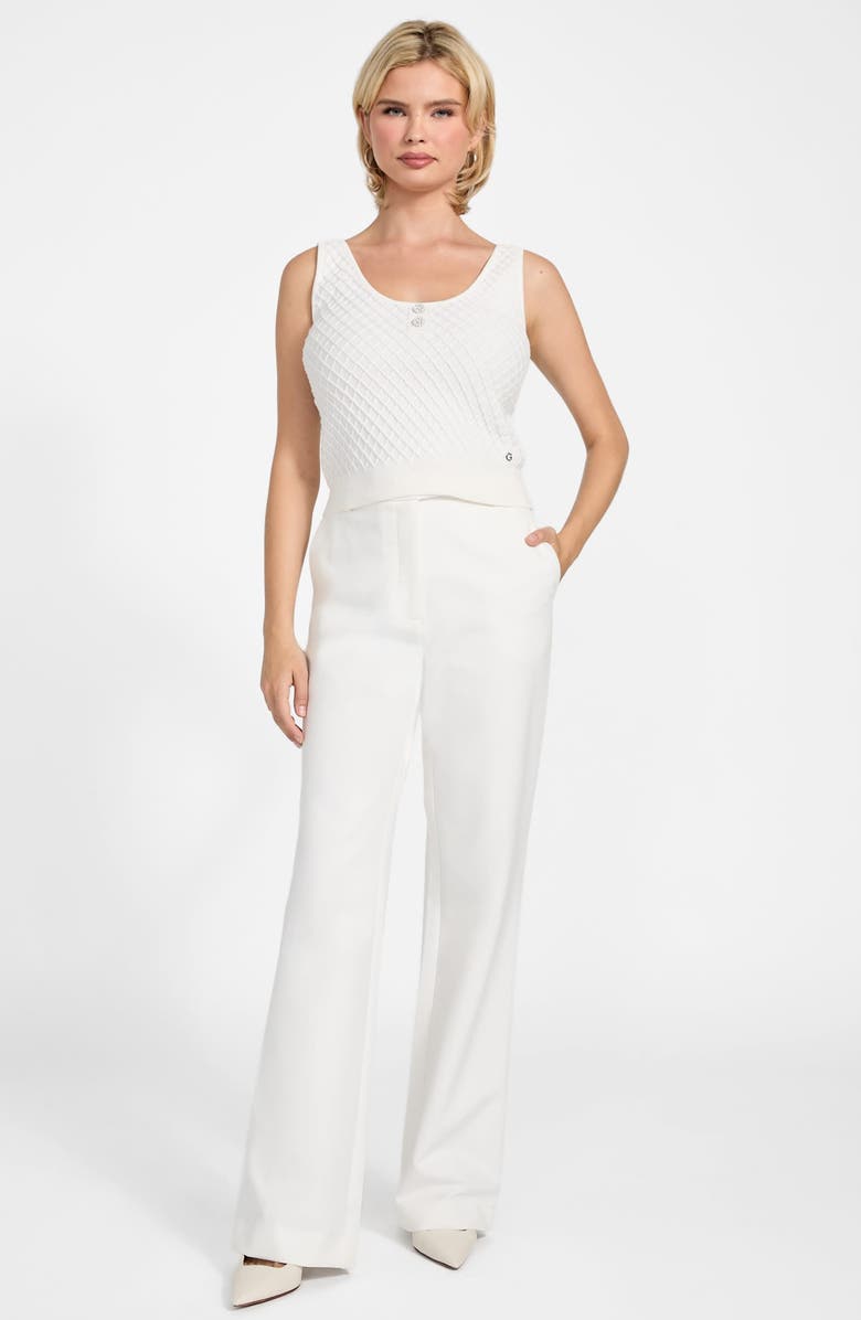 GUESS Lylah Textured Organic Cotton Sweater Tank, Alternate, color, G012-Open