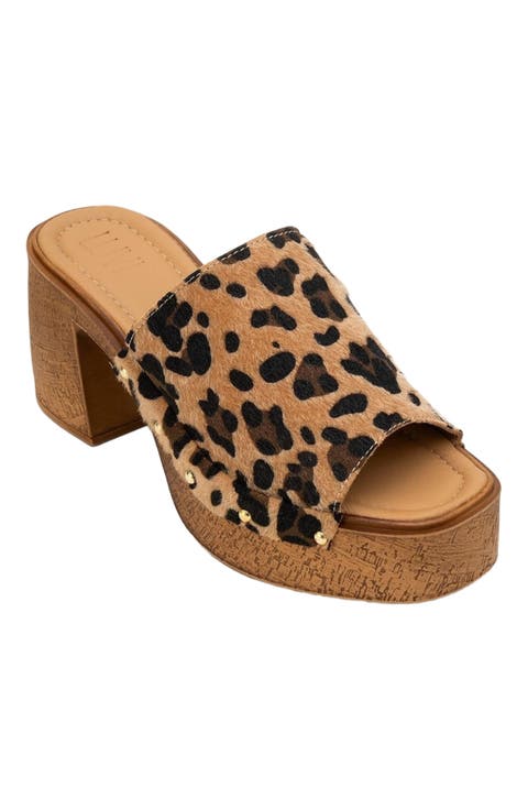 Pull Leather Platform Mules (Women)