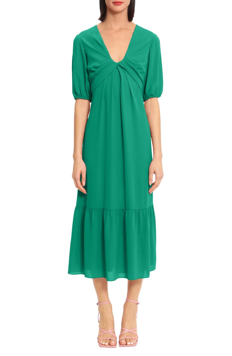 Donna Morgan Twist Empire Waist Midi Dress, Main, color,