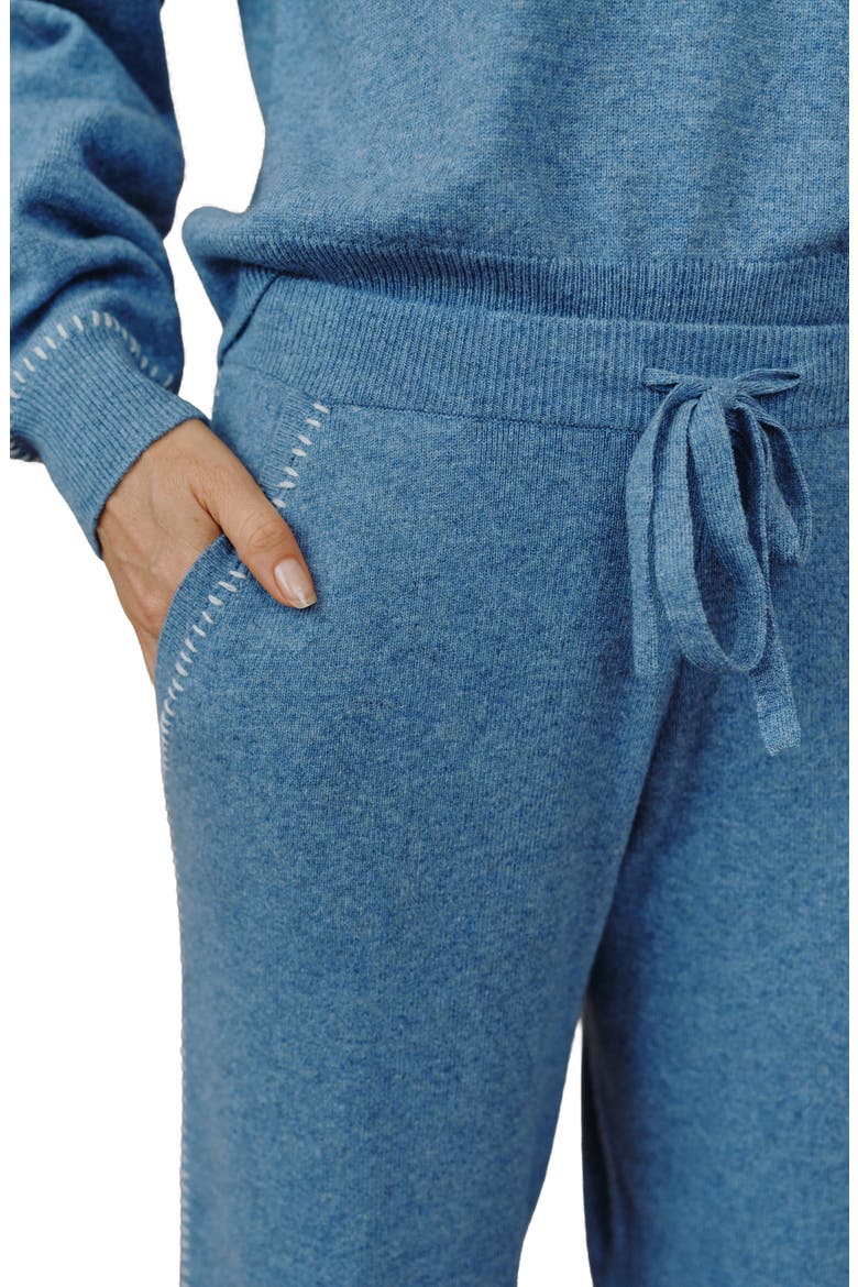 Whipstitch Straight Leg Sweater Pants, Alternate, color, HEATHER BLUE