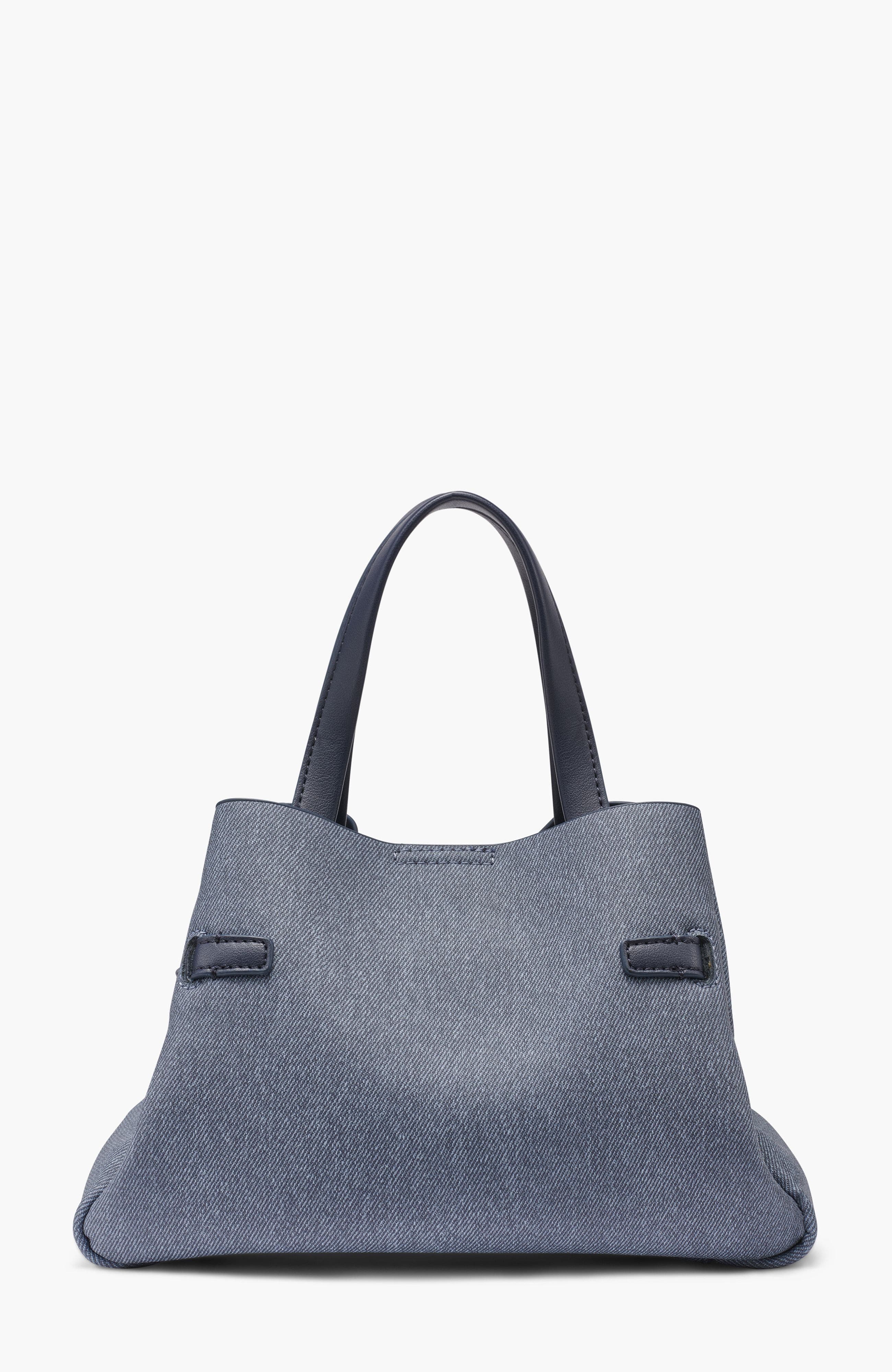 DKNY Bryar Small Denim Satchel, Alternate, color, Denim