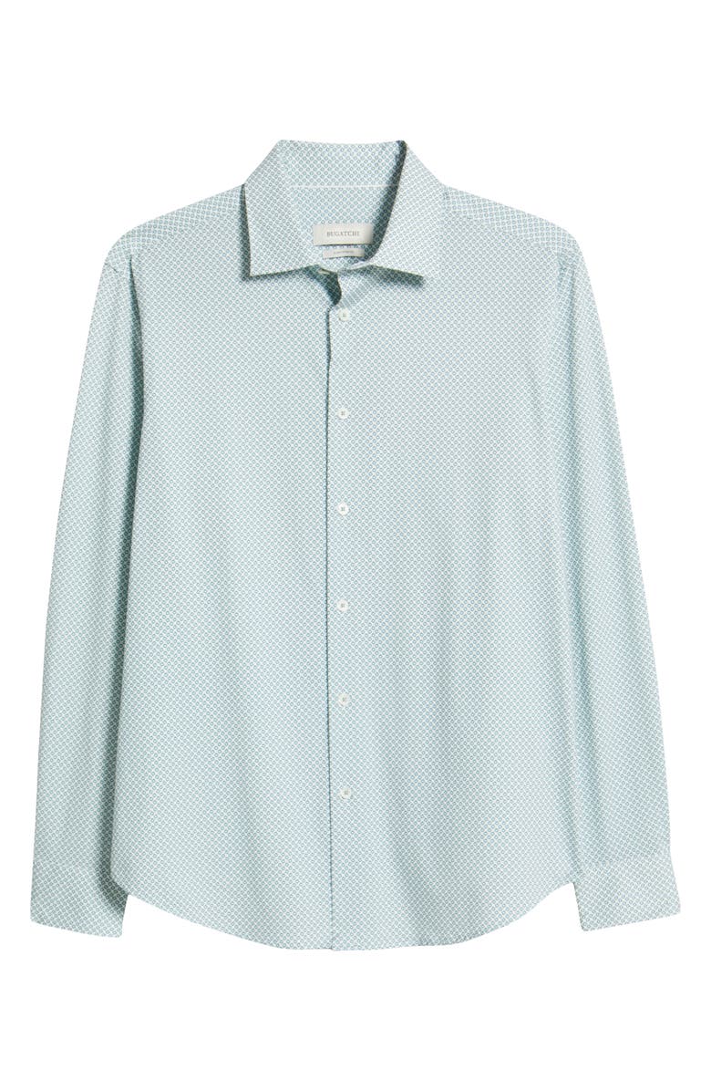 Bugatchi James OoohCotton<sup>®</sup> Geometric Print Button-Up Shirt, Alternate, color, Mint