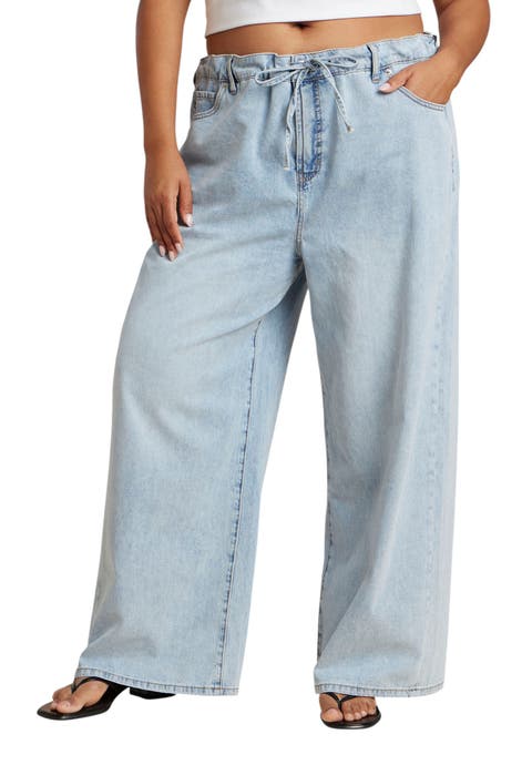 Drawstring Waist Lightweight Jean