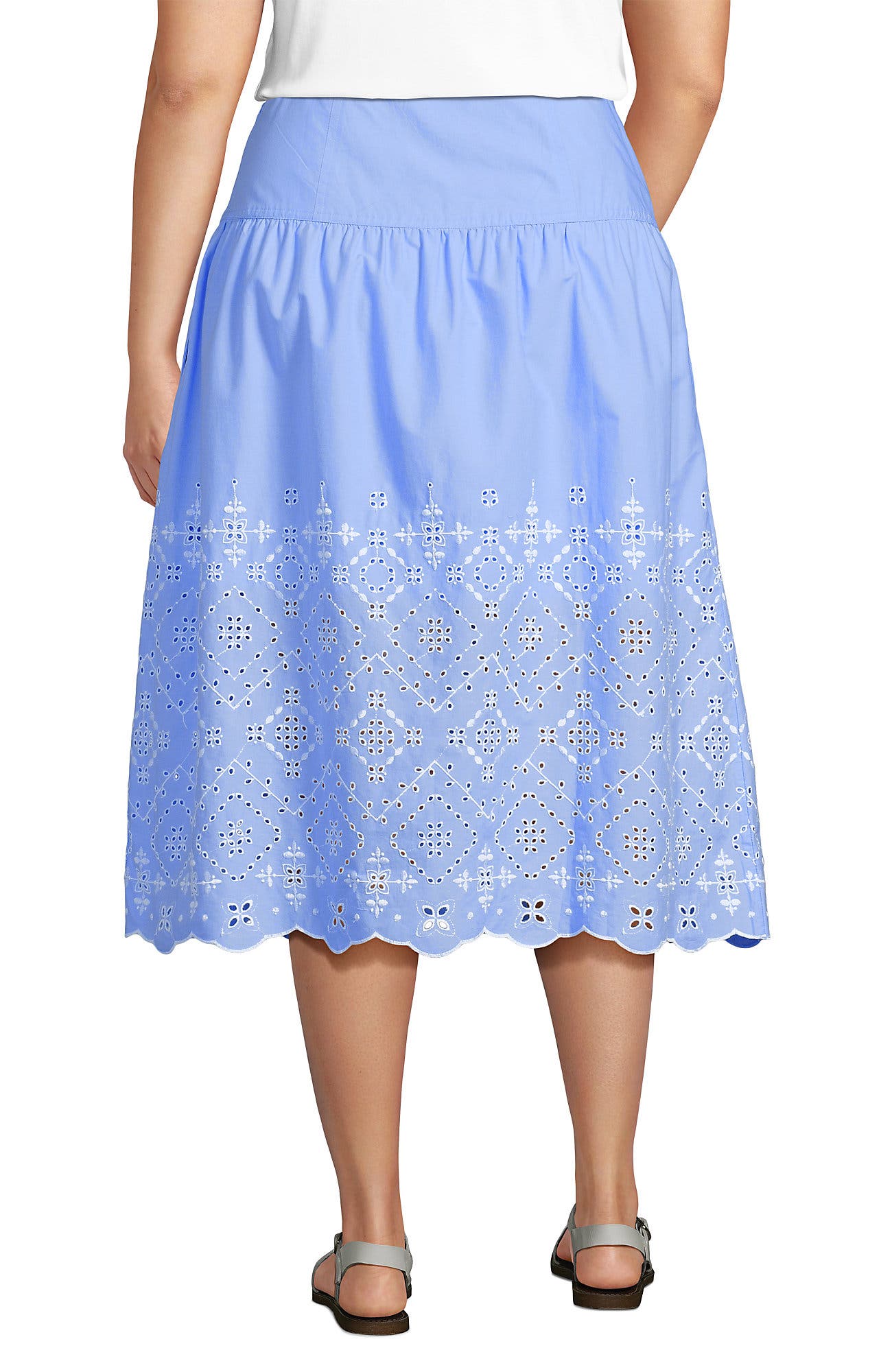 Poplin Drop Waist Midi Skirt - image 2
