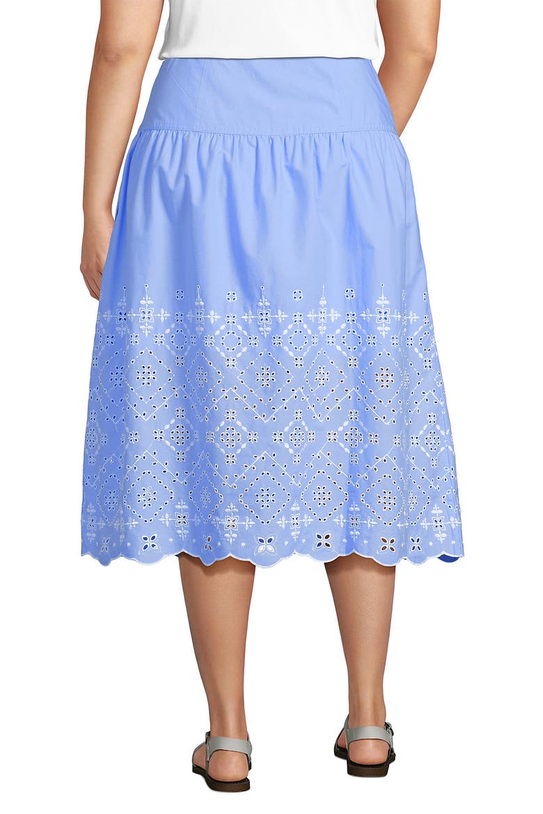 Plus Size Poplin Drop Waist Midi Skirt - Set Bottom, Alternate, color, Light Sea Blue