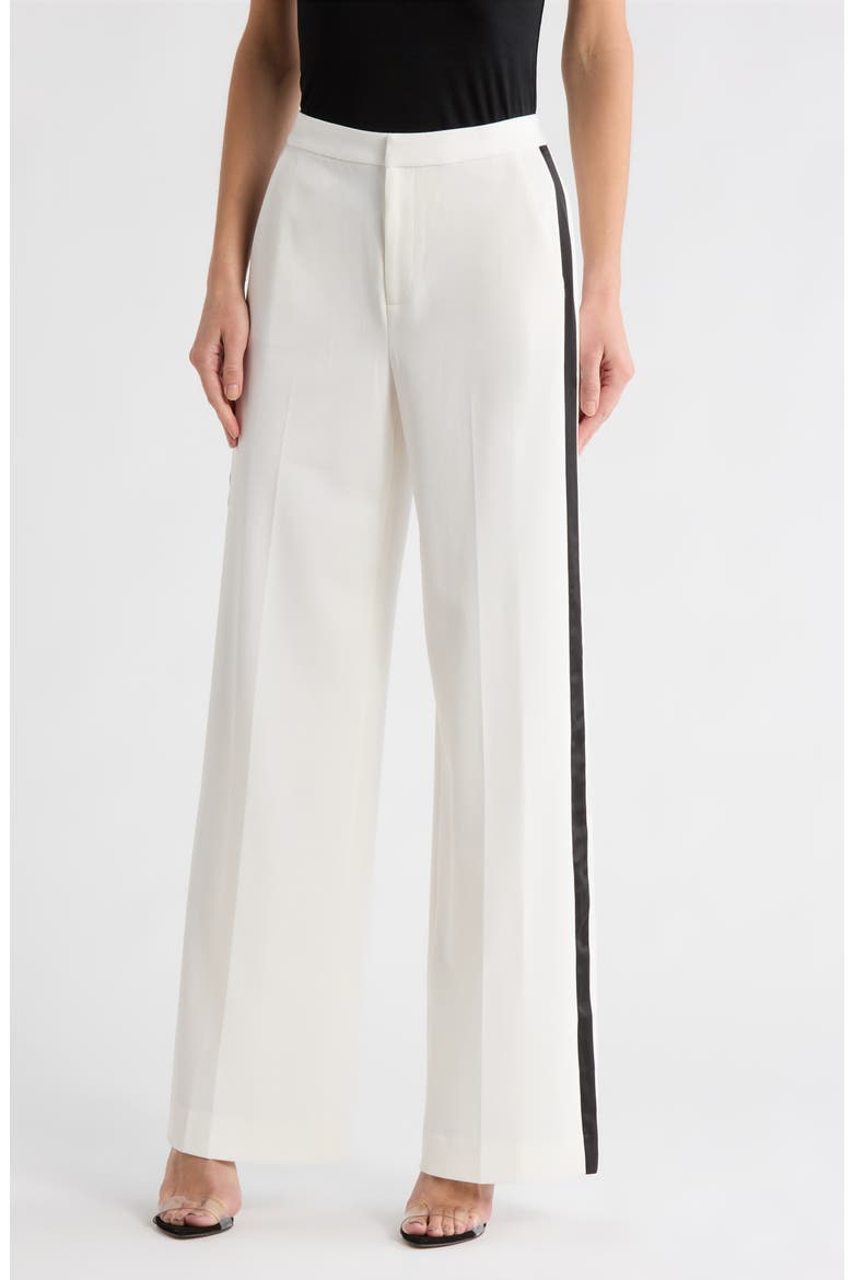 Livvy Tux Trousers, Main, color, WHITE/ BLACK