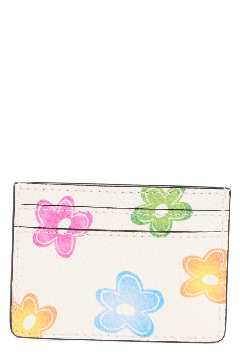 Floral Card Case, Main, color, WHITE MULTI
