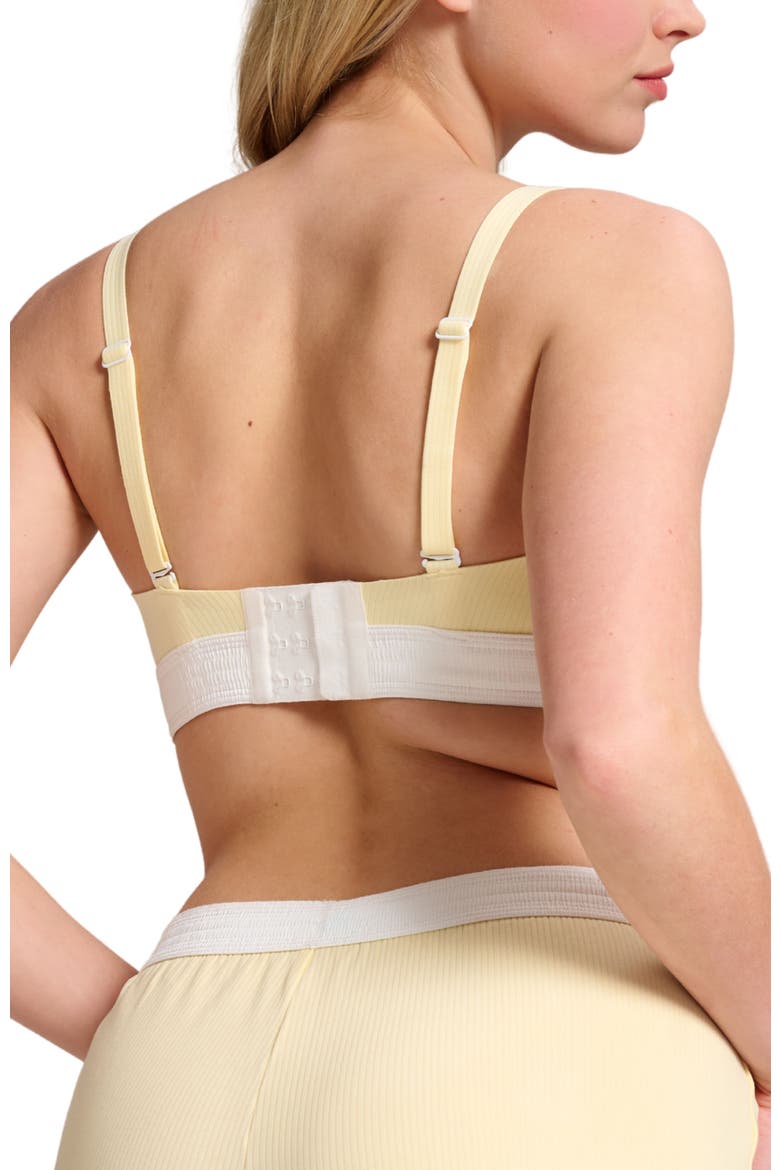 Organic Cotton Rib V-Neck Foam Bra, Alternate, color, Lemonade