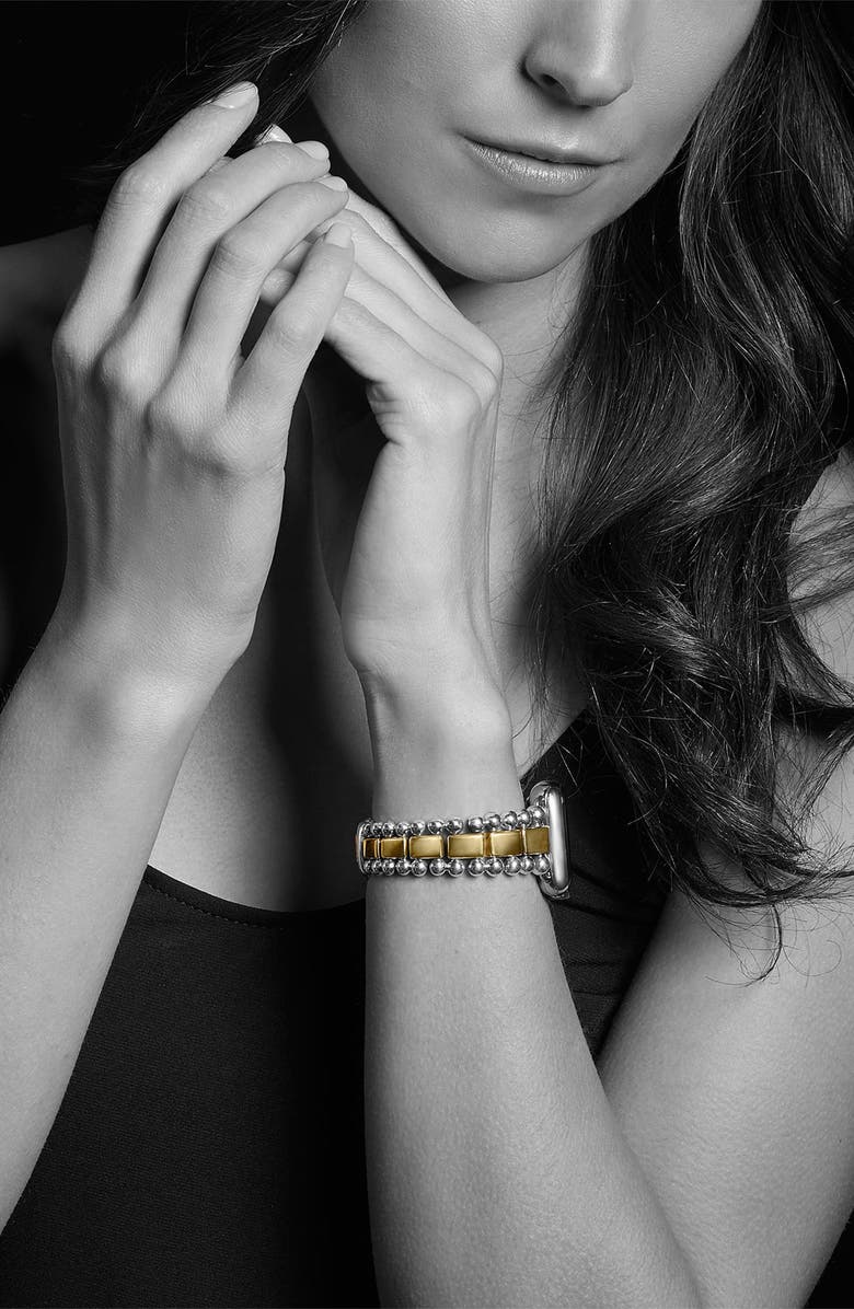 LAGOS Smart Caviar Sterling Silver & 18K Gold Band for Apple Watch<sup>®</sup>, Alternate, color, Silver/ Gold