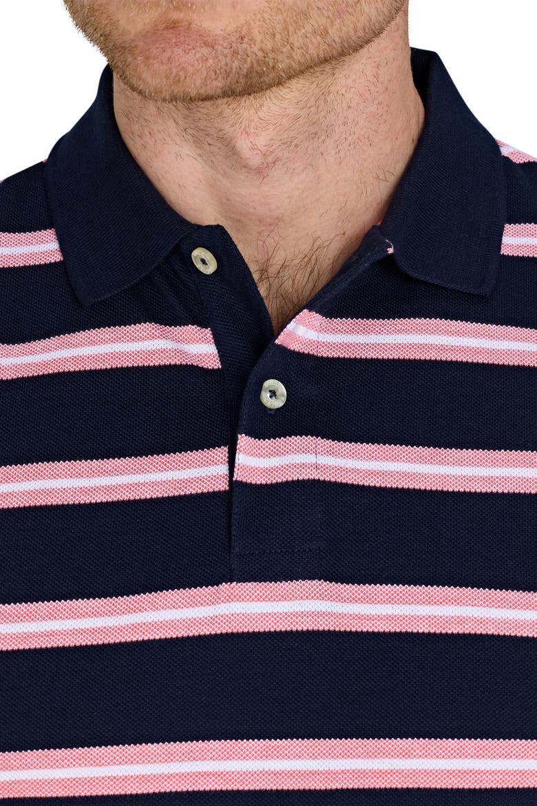 Trio Stripe Polo, Alternate, color, Navy