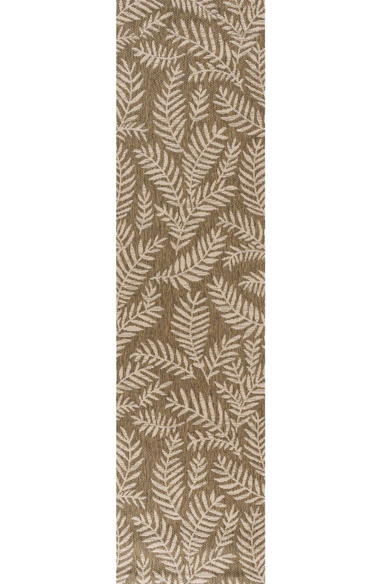 JONATHAN Y Nevis Palm Frond Indoor/Outdoor Area Rug, Alternate, color, Brown/Beige