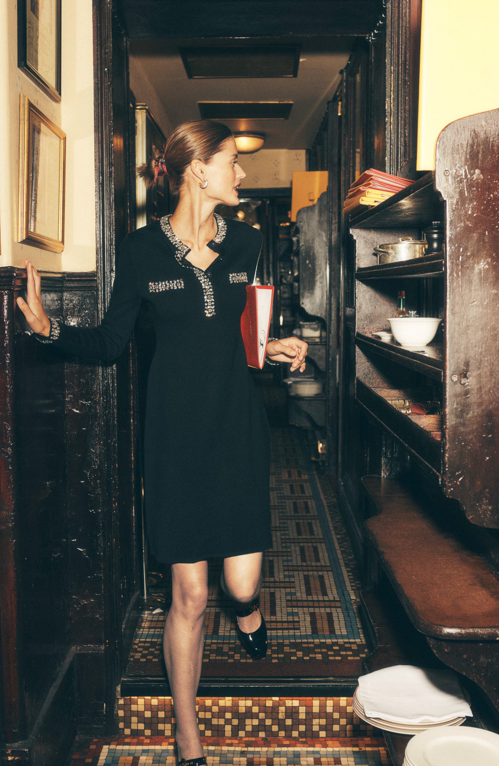 Boden Crystal Embellished Knit Shift Dress