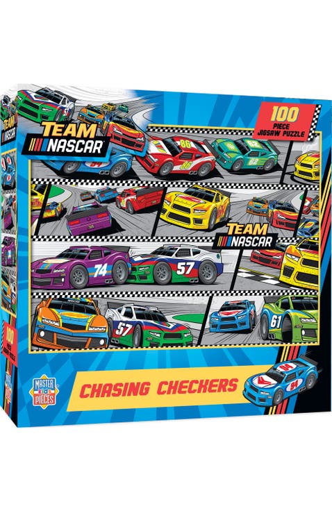 NASCAR Chasing Checkers 100 Piece Puzzle