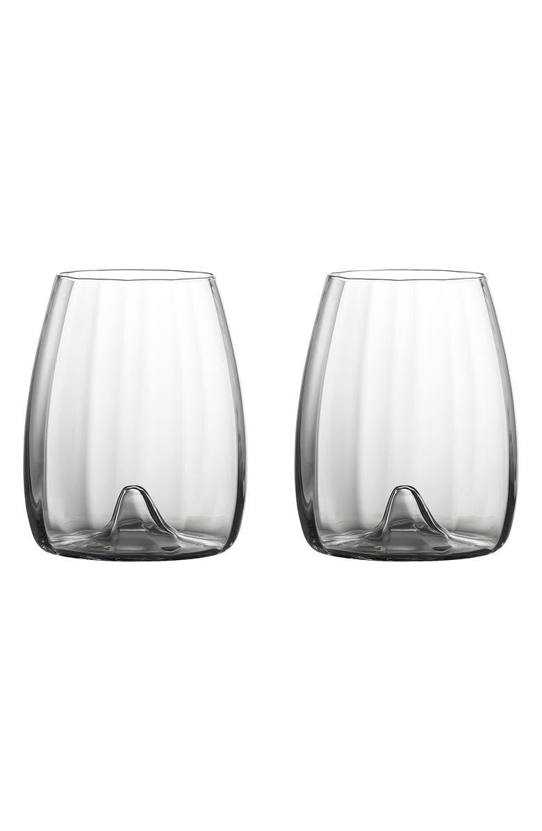 Waterford Elegance Optic Set of 2 Lead Crystal Stemless Wine Glasses, Main, color,