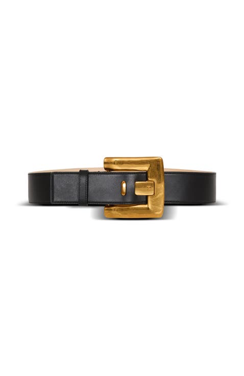 Large Anthem calfskin leather belt