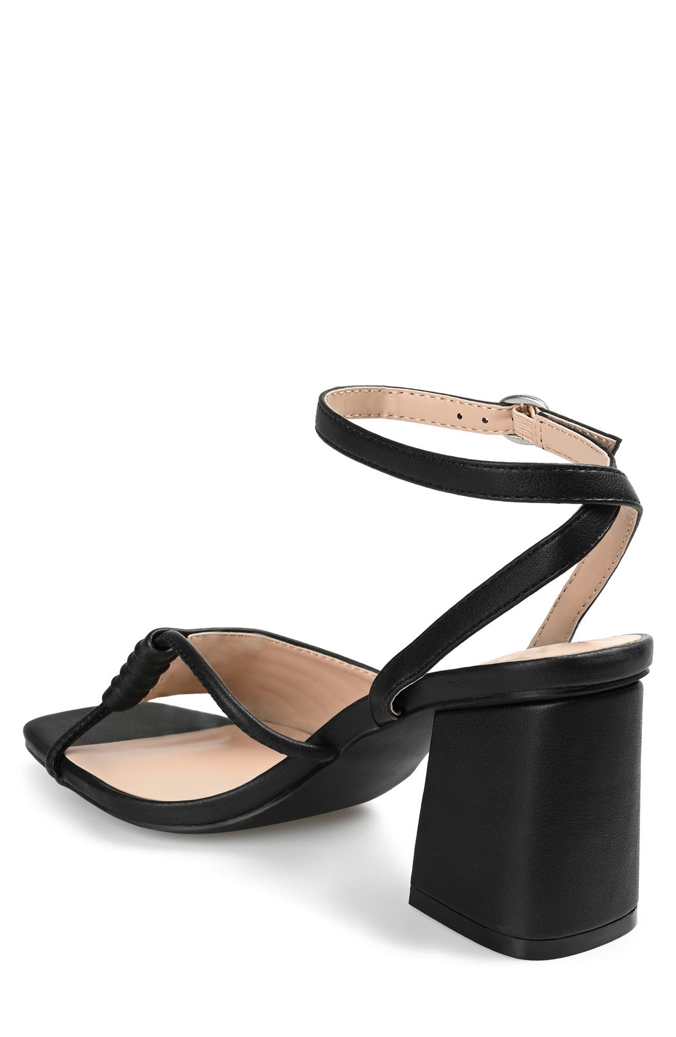 Journee Collection Shillo Pleated Sandal, Alternate, color, Black