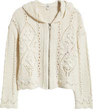 BDG Urban Outfitters Crochet Zip Front Hoodie