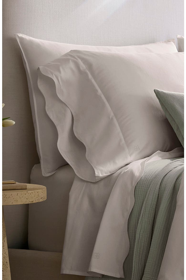 Signature Curved Edge Set of 2 Organic Cotton Pillowcases, Alternate, color, WHITE/ WHITE