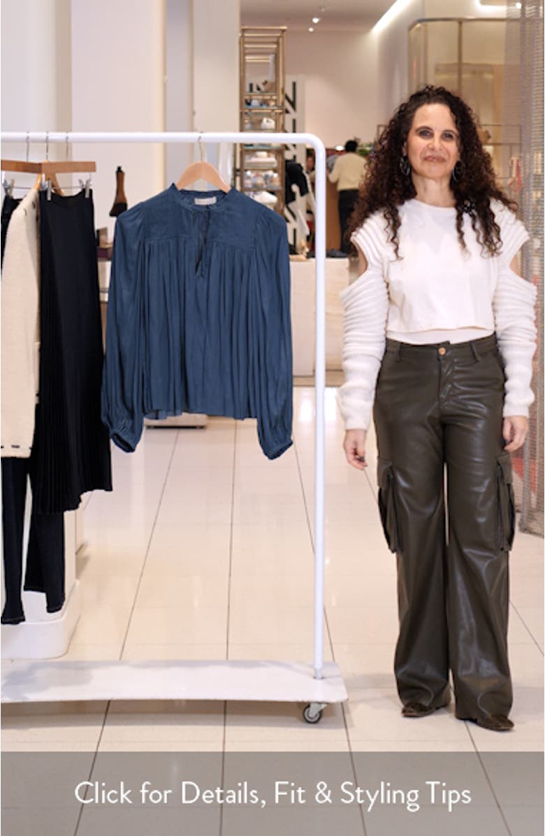 Freja Pleated Satin Top, sales video thumbnail