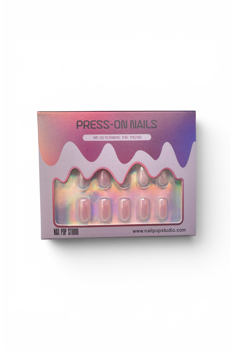 Pink Chrome Square Press on Nails, Main, color, Pink Chrome