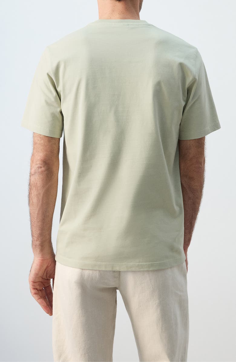 MANGO Escape Mode Embroidered Cotton T-Shirt, Alternate, color, Mint Green