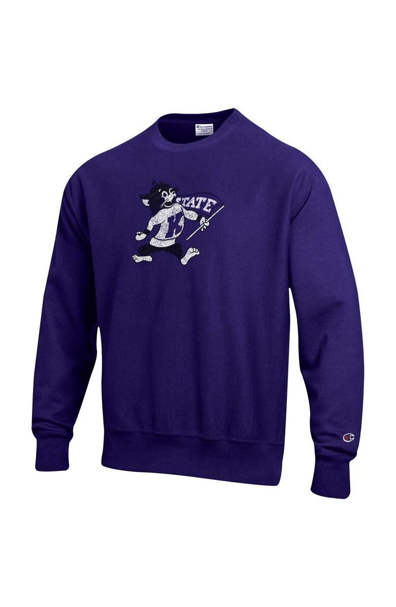 Champion Men's Champion Purple Kansas State Wildcats Vault Logo Reverse Weave Pullover Sweatshirt, Alternate, color, 