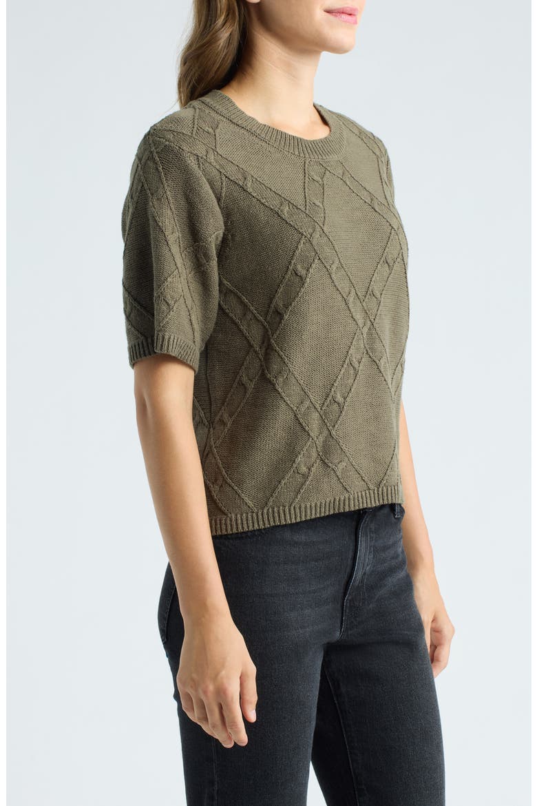 Diamond Stitch Sweater, Alternate, color, KALAMATA GREEN