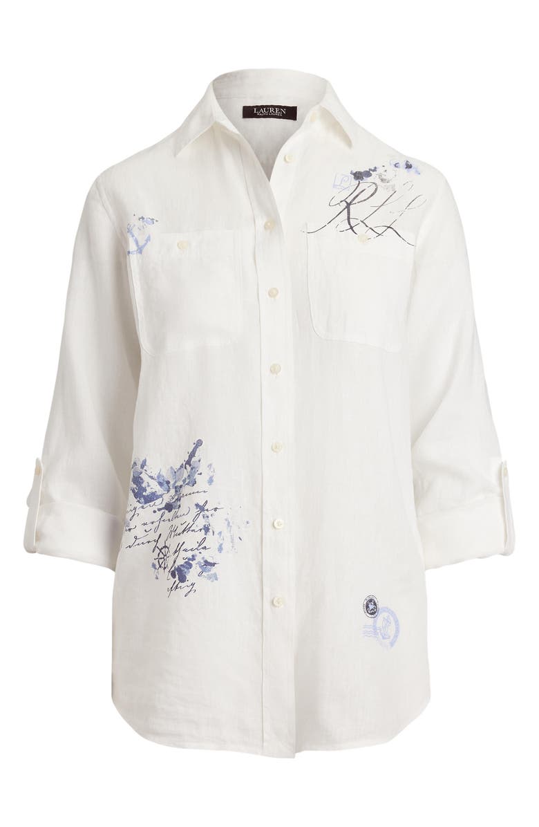 Lauren Ralph Lauren Relaxed Fit Linen Button-Up Shirt, Alternate, color,