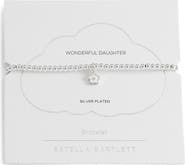 Estella Bartlett White Flower Sienna Beaded Stretch Bracelet