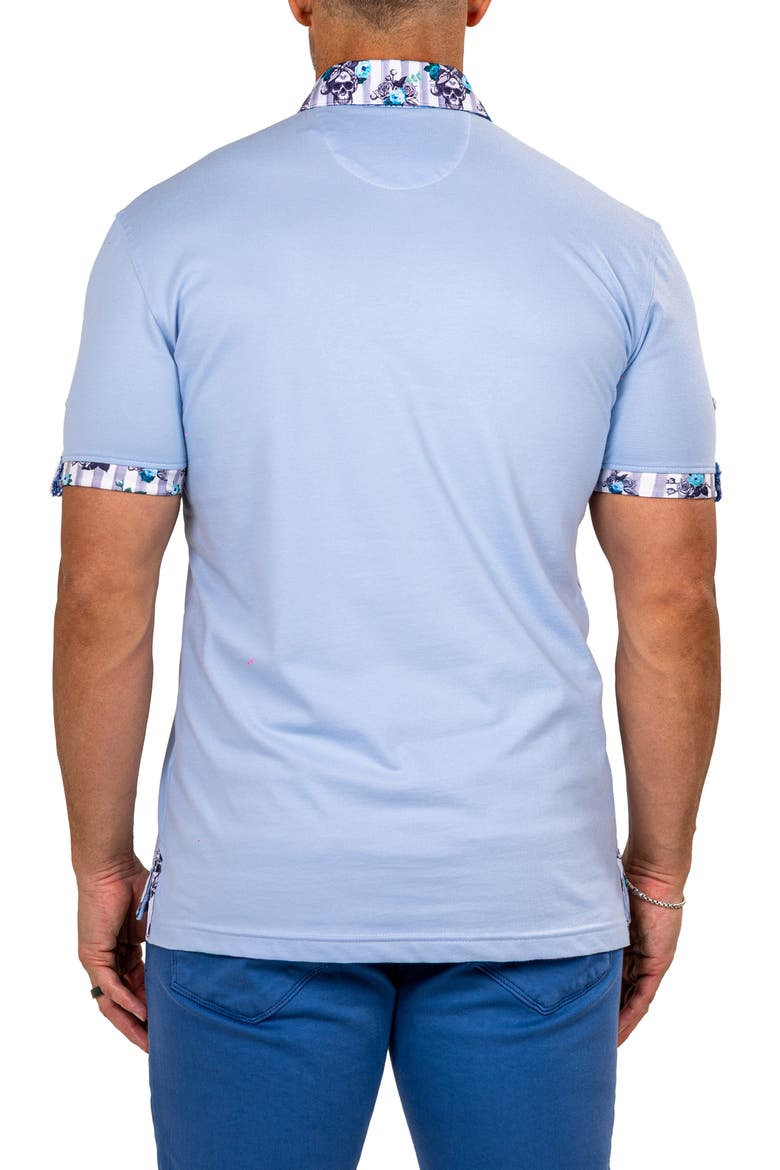 Newton Marthyr0026 Blue Button-Down Piqué Polo, Alternate, color, BLUE