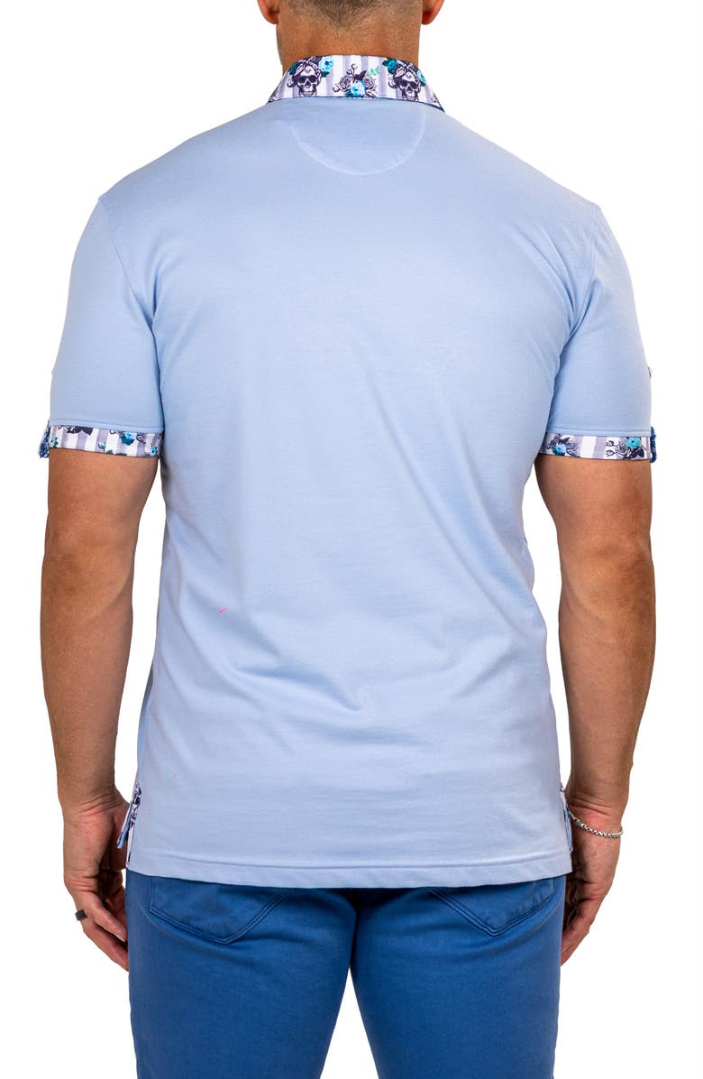 Maceoo Newton Marthyr0026 Blue Button-Down Piqué Polo, Alternate, color, Blue