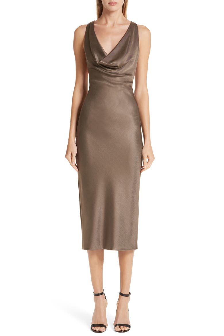 Cowl Neck Sheath Dress, Main, color, MINK