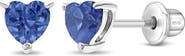 In Season Jewelry Cubic Zirconia Birthstone Heart Solitaire Earrings