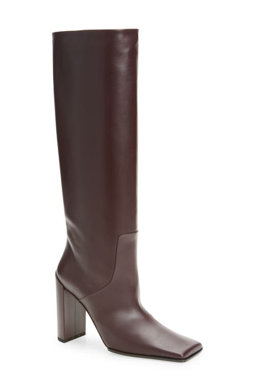 Alaïa Square Toe Tall Boot In Brown