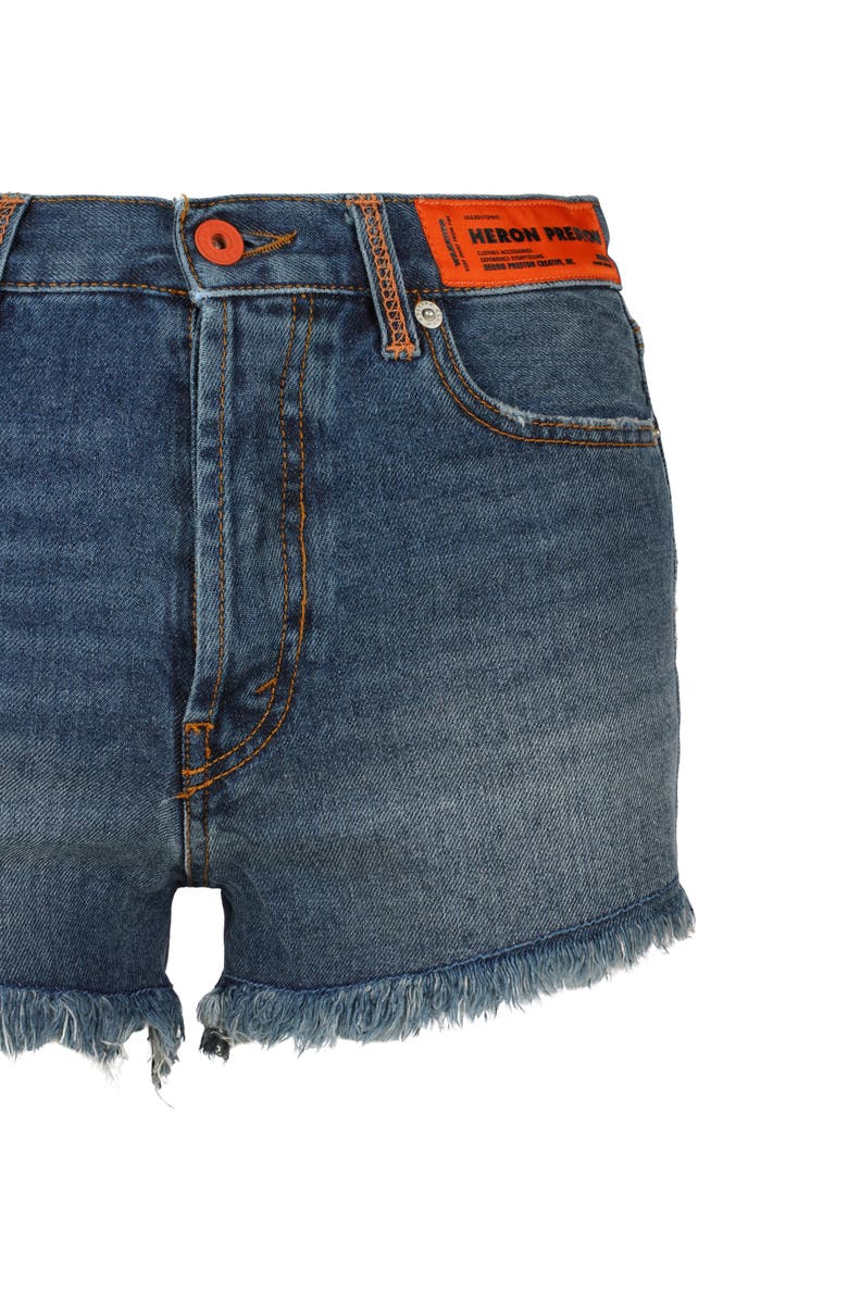 Heron Preston Code 8000 Denim Cutoff Shorts, Alternate, color, 