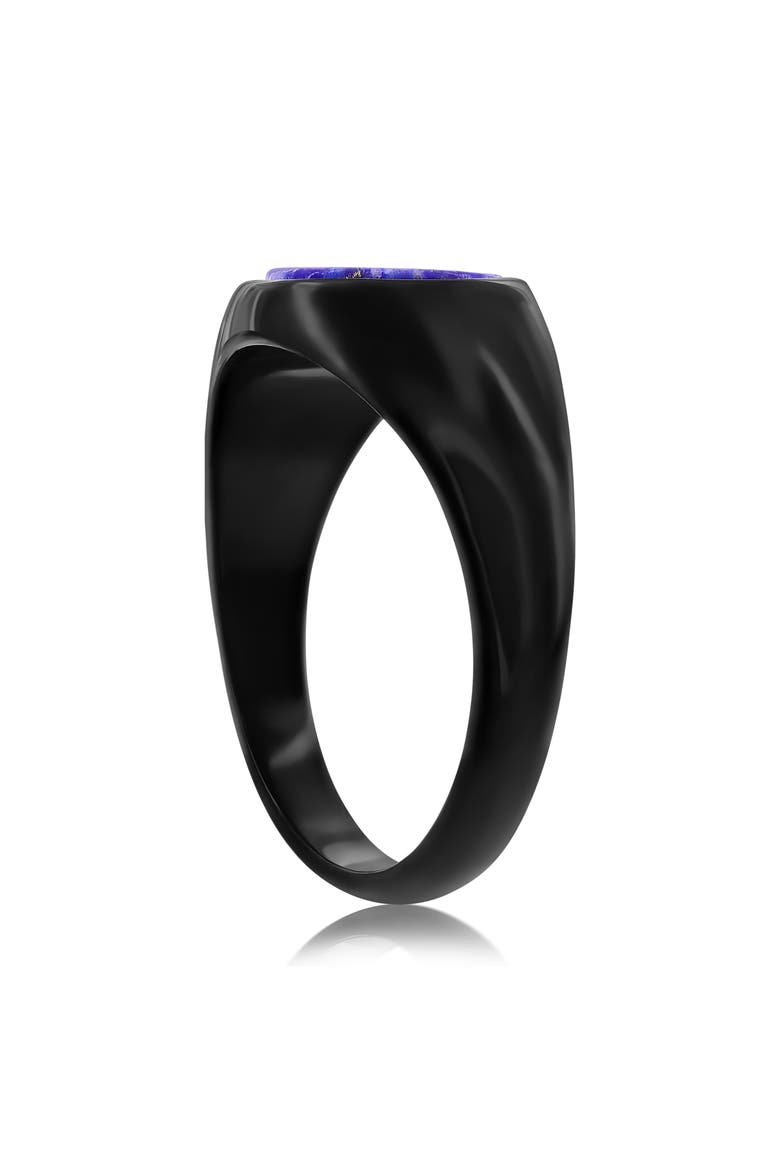 Men's Inlay Signet Ring, Alternate, color, LAPIS
