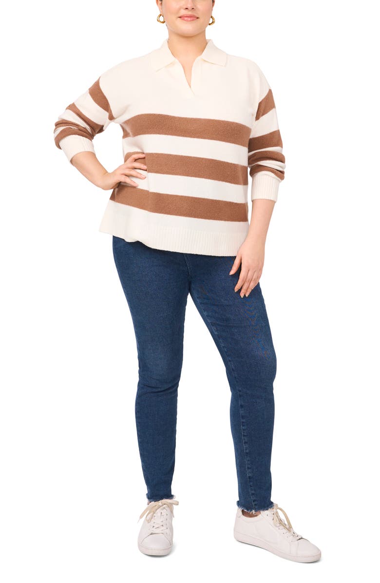 Vince Camuto Stripe Polo Sweater, Alternate, color,