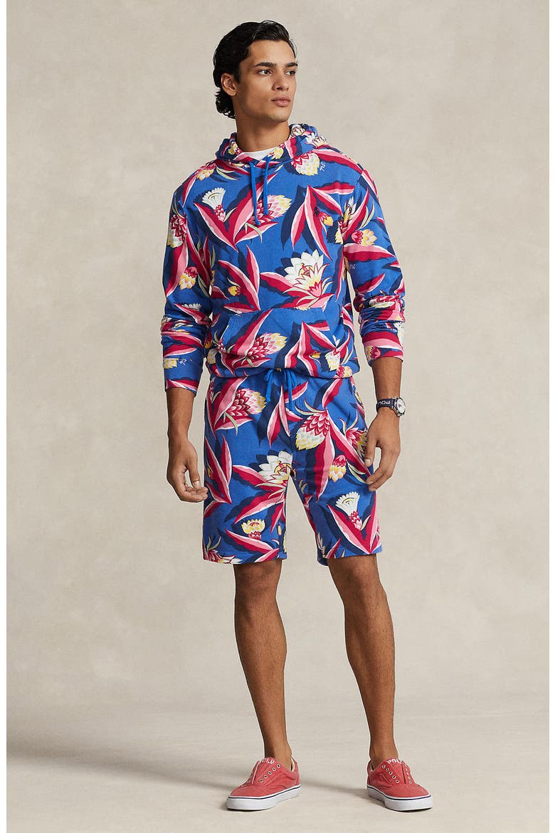 Floral French Terry Hoodie, Alternate, color, BONHEUR FLORAL/ SPA ROYAL