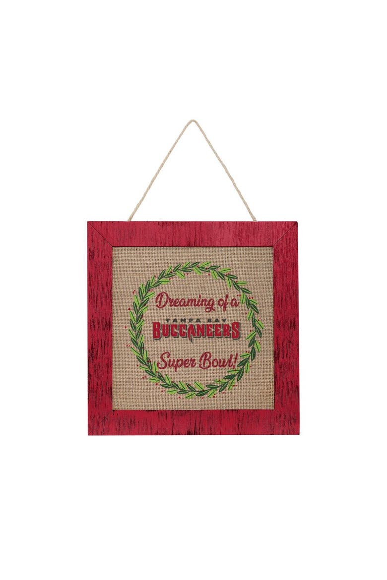 Tampa Bay Buccaneers 12'' Double-Sided Burlap Sign, Main, color, Red