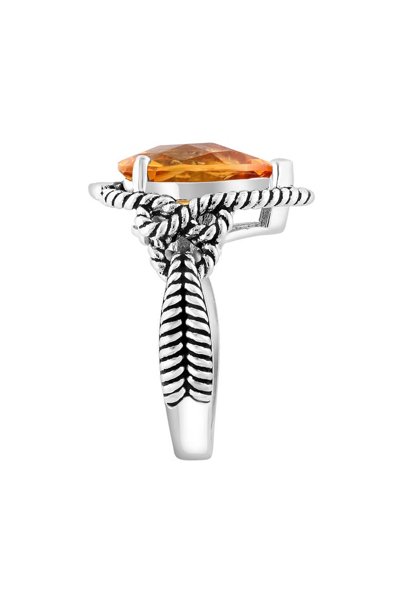 Sterling Silver & 18K Yellow Gold Citrine Ring, Alternate, color, ORANGE