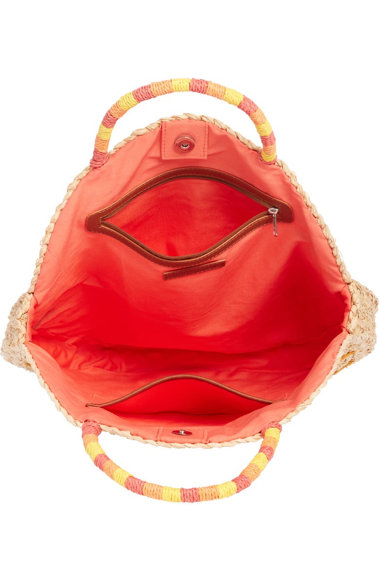 Nordstrom Shine Raffia Circular Tote, Alternate, color,