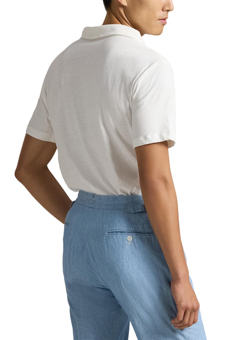 Johnny Collar Cotton & Linen Pocket Polo, Alternate, color, NEVIS